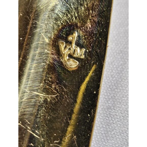 Antique Brass Shoe Horn VM Virginia Metalcrafters Ram Horn Curl Form Maker Stamp - Picture 5 of 12